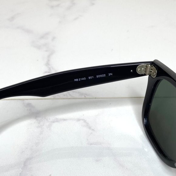 RAY-BAN Wayfarer Propel Black Green Lens Square Sunglasses RB2140 Italy Unisex - Picture 11 of 11